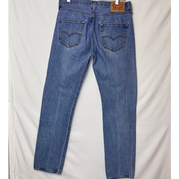 Levi's 501 Men's Size 32 x 34 Blue Button Fly 5 Pocket Denim 80s Preppy Jeans - Picture 2 of 8